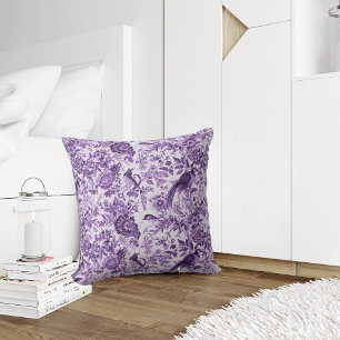 Französische Hütte Style Toile de Jouy Lila Kissen