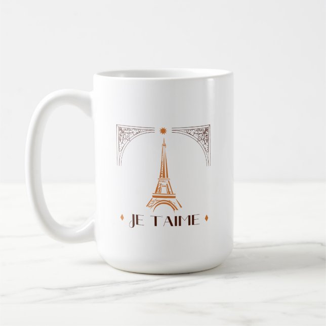 Französische Ich liebe dich Kaffeetasse (Links)