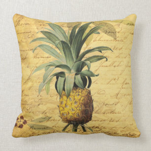 Französische Kalligrafie Ananas Rustikales Elegant Kissen