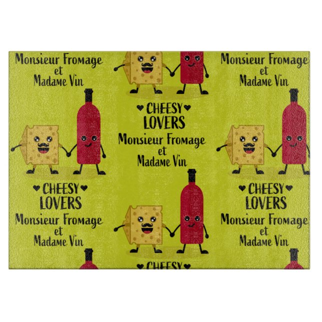 Französische Käse- und Weingeschenke Schneidebrett (Vorderseite)