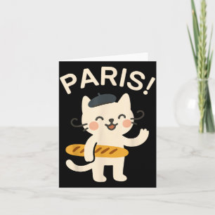 Französische Katze mit Baguette Süße Katze Paris L Karte