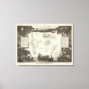 Französische Kolonien in Afrika Leinwanddruck