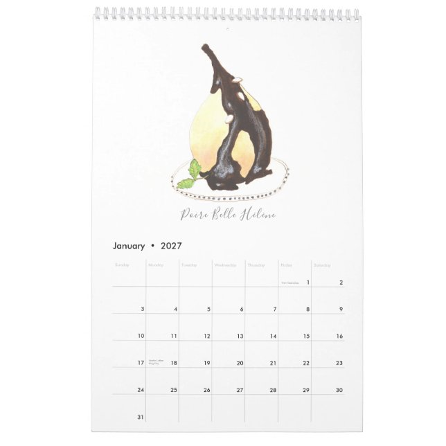Französische Konditoreien Kalender (Jan 2027)