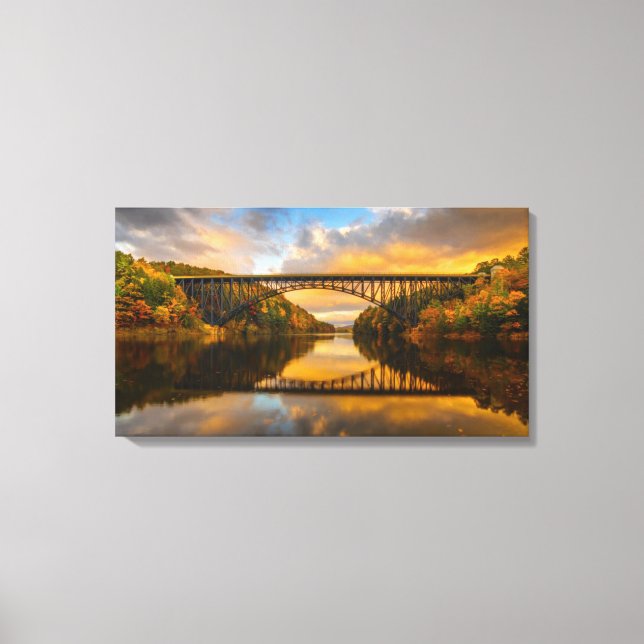 Französische Königbrücke im Herbst Leinwanddruck (Vorderseite)