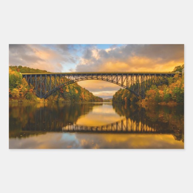 Französische Königbrücke im Herbst Rechteckiger Aufkleber (Vorderseite)