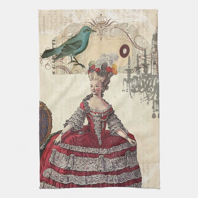 Französische Königin Marie Antoinette Geschirrtuch (Vertikal)