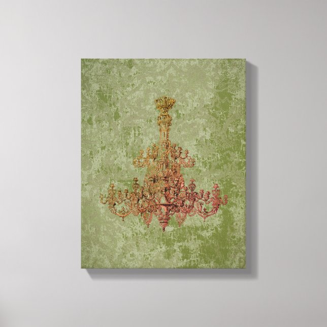 Französische Kronleuchter - FARBE - Wrapped Canvas Leinwanddruck (Vorderseite)