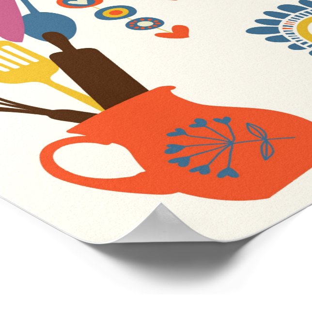 Französische Küche - Blumenstrauß. Poster (Ecke)