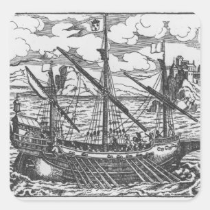 Französische Küche Quadratischer Aufkleber