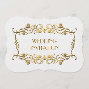 Französische Kunst-Deko-Elfenbein-weißes Einladung