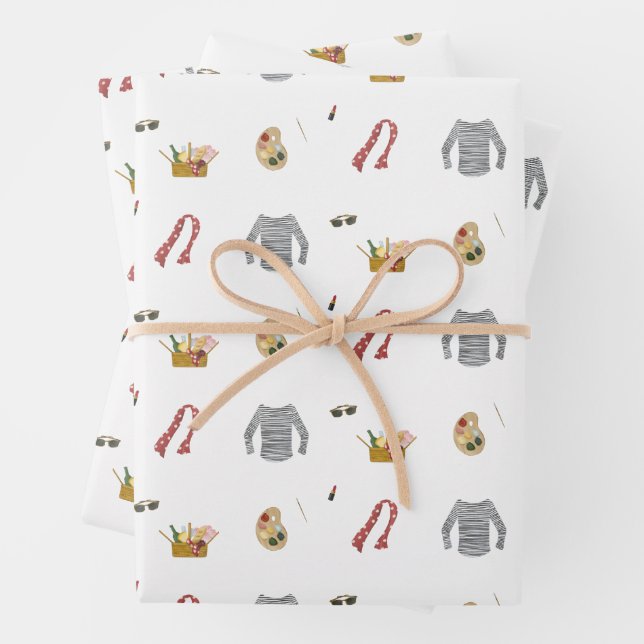 Französische Kunst im Park Geschenkpapier Set (Beispiel)