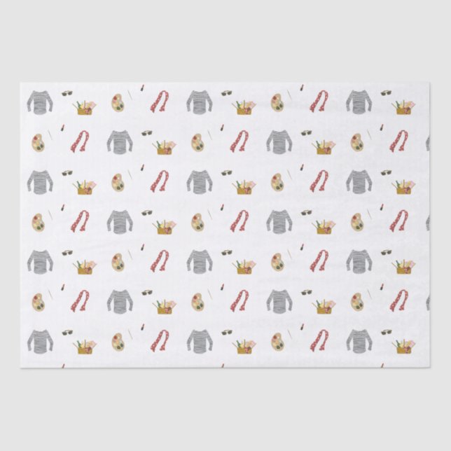 Französische Künstlerin Picnic im Park Seidenpapier (Vorderseite)