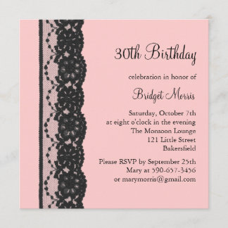 Französische Lace Birthday Invitation (pink) Einladung