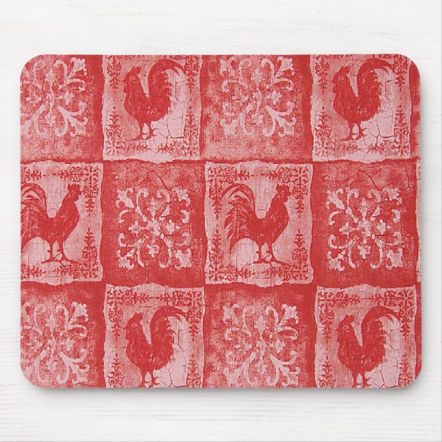 Französische Land-Oma-Küchen-Tischdecke Mousepad (Vorne)