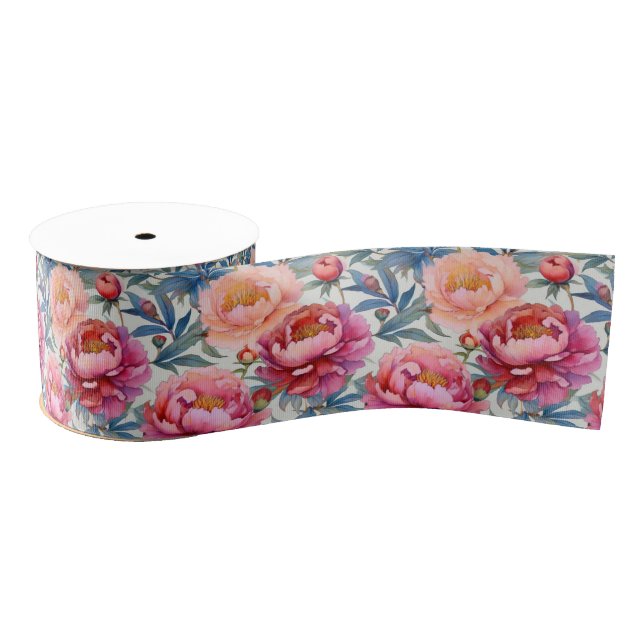 Französische Landdekoration Rosa und Pfirsichpfirs Ripsband (Spule)