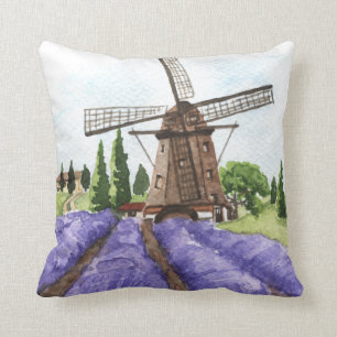 Französische Landdekoration Windmill & Lavender Fi Kissen