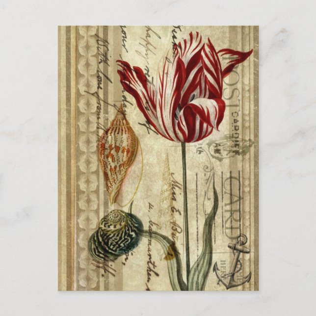Französische Landeskripte botanische Frühlingstupp Postkarte (Vorderseite)