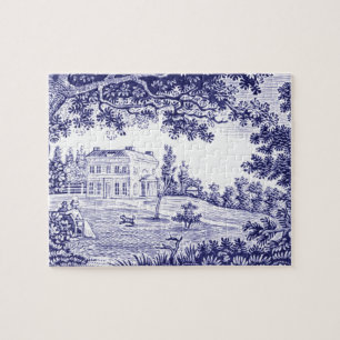 Französische Landhaus-Dekoration Blaue Toile Puzzle