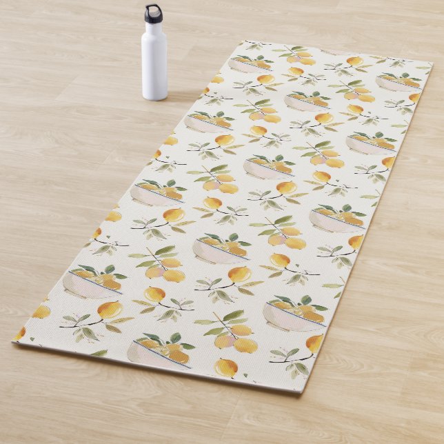 Französische Landhaus-Zitronenmuster-Yogamatte Yogamatte (Beispiel)