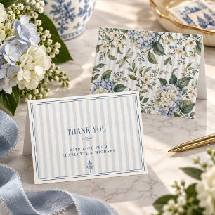 Französische Landhochzeit Hydrangea Libelle Dankeskarte