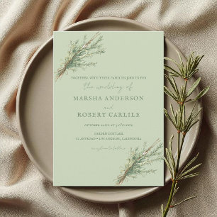 Französische Landhochzeit mit Rosmarinzweigen und  Einladung