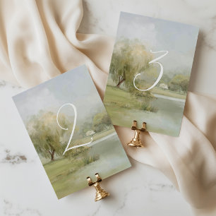 Französische Landhochzeit-Tischnummernkarte Einladung