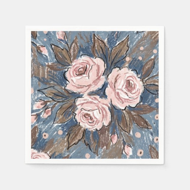 Französische Landrose Serviette (Vorderseite)
