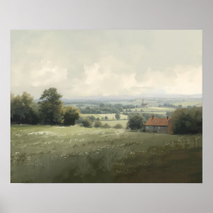 Französische Landschaft auf dem Lande Rustikales B Poster