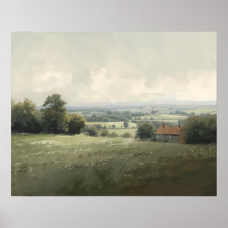 Französische Landschaft auf dem Lande Rustikales B Poster