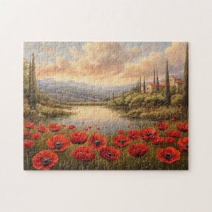 Französische Landschaft Poppy Field Puzzle