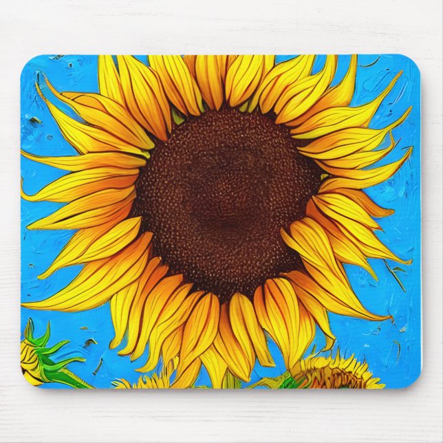 Französische Landschaft Sonnenblume Mousepad (Vorne)