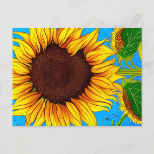 Französische Landschaft Sonnenblume Postkarte