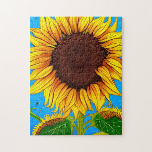 Französische Landschaft Sonnenblume Puzzle