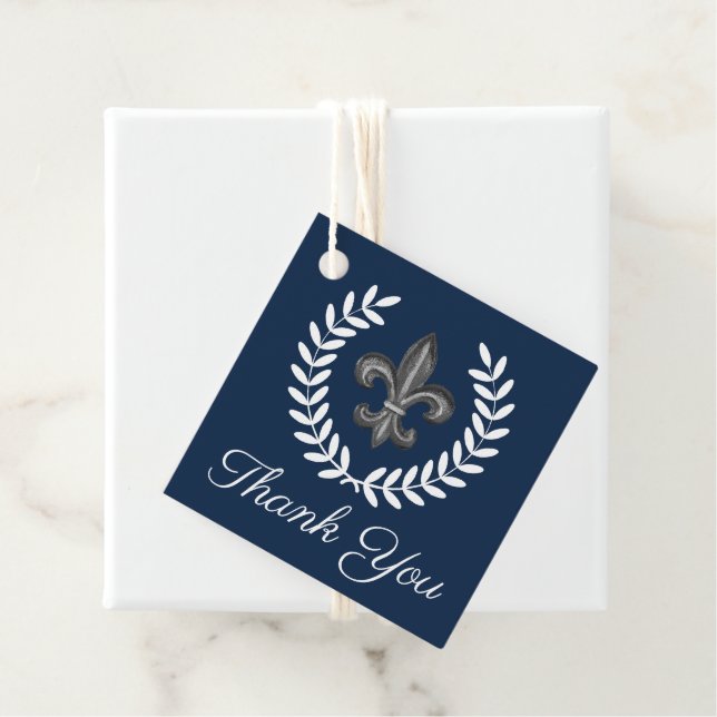 Französische Lilie & Laurels | Vielen Dank Geschenkanhänger (Beispiel)