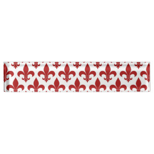 Französische Lilie Pattern Classic Namensplakette