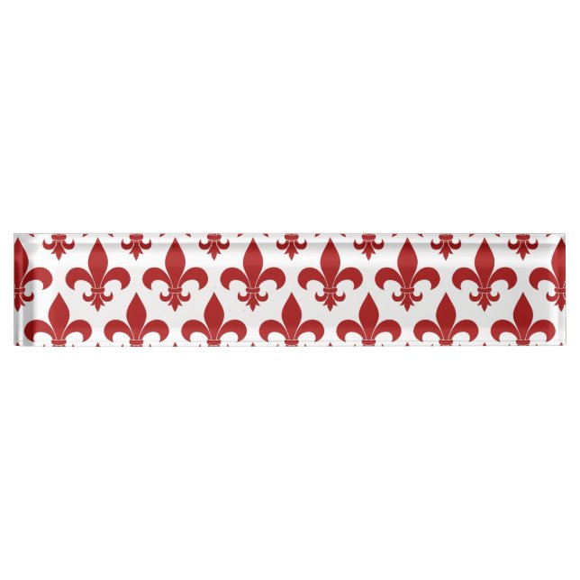 Französische Lilie Pattern Classic Namensplakette (Vorderseite)