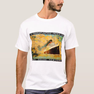 Französische Linie ~ Paris-Havre-Neues York T-Shirt