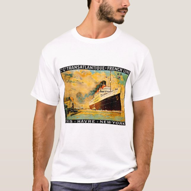 Französische Linie ~ Paris-Havre-Neues York T-Shirt (Vorderseite)
