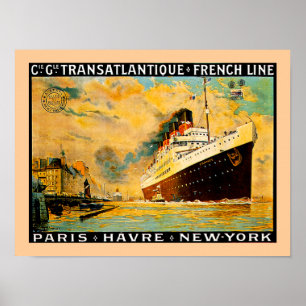 Französische Linie ~ Paris-Havre-New York Poster