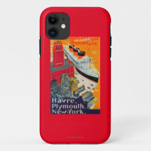 Französische Linie Reise-Plakat, Havre zu iPhone 11 Hülle