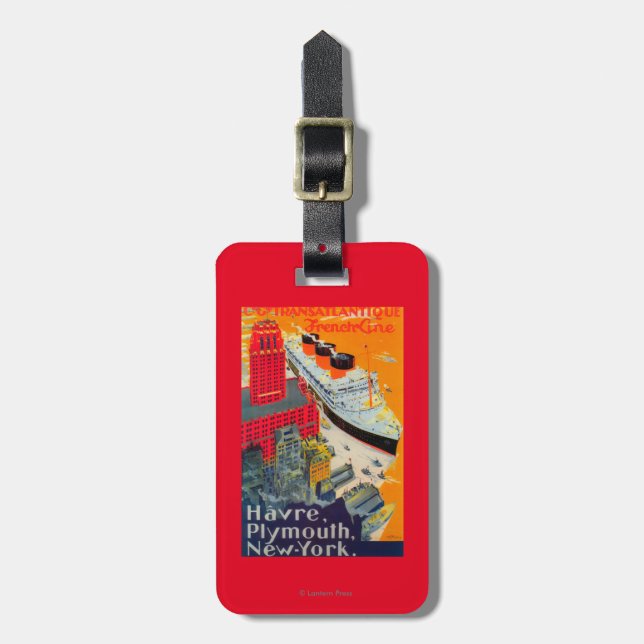 Französische Linie Reise-Plakat, Havre zu Gepäckanhänger (Vorderseite vertikal)