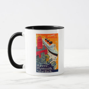 Französische Linie Reise-Plakat, Havre zu Tasse