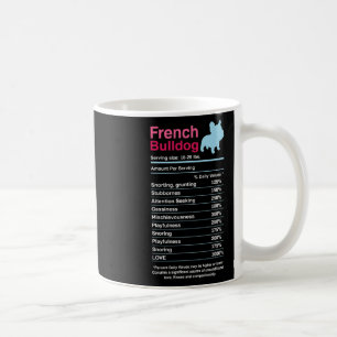 Französische Liste der Inhaltsstoffe von Bulldog Kaffeetasse