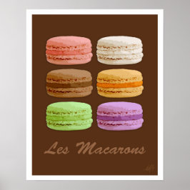 Französische Macaronen - bunte Pastellfarben Poster