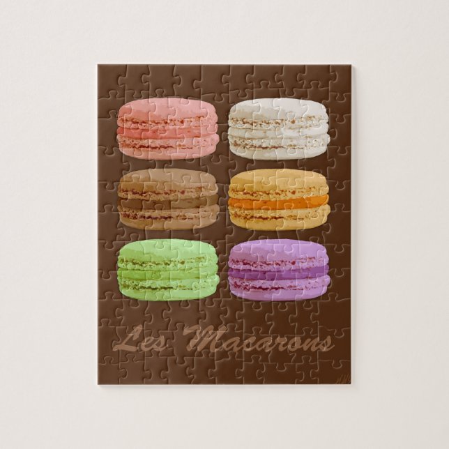 Französische Macaronen - bunte Pastellfarben Puzzle (Vertikal)