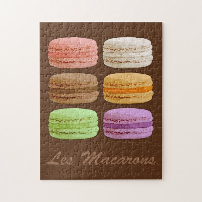 Französische Macaronen, mehrfarbige Pastellfarben Puzzle (Vertikal)