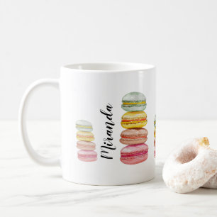Französische Macarons Aquarell Handbemalt Kaffeetasse