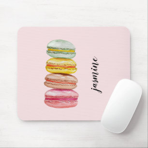 Französische Macarons Aquarell Handbemalt Mousepad