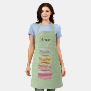 Französische Macarons Aquarell Handbemalt Schürze