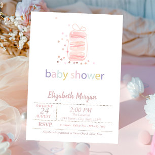 Französische Macarons Babyparty-Einladung Einladung
